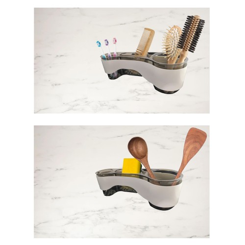 Mensola Da Muro Adesiva Multifunzionale Organizer Da Bagno/cucina Mod. 21064